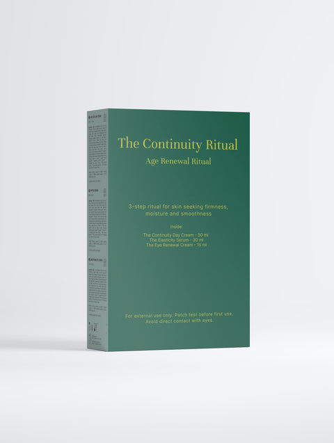 Reverse of the The Continuity Ritual presentation box showing printed product information.