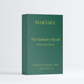Front of the emerald The Radiance Ritual presentation box with gold lettering.